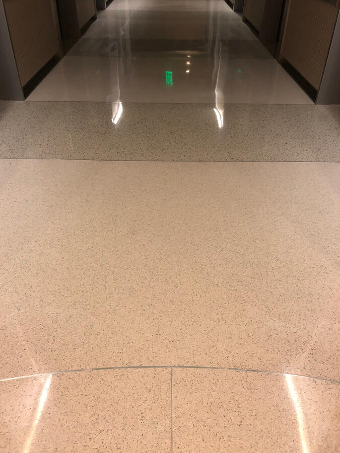 Buffed Hallway Floor